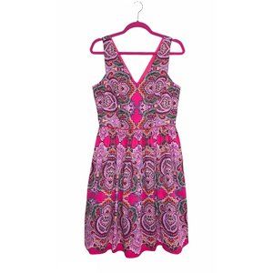 Maggy London Pink Paisley Print A-Line Dress 12